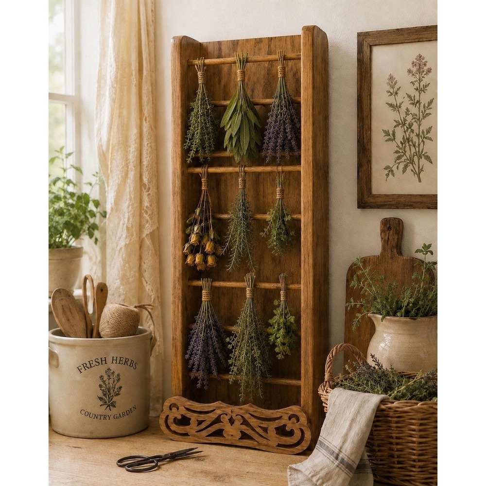 Wooden Display Unit Ladder Rungs Wall Or Tabletop Mounted 24x9x4 Vintage Unique